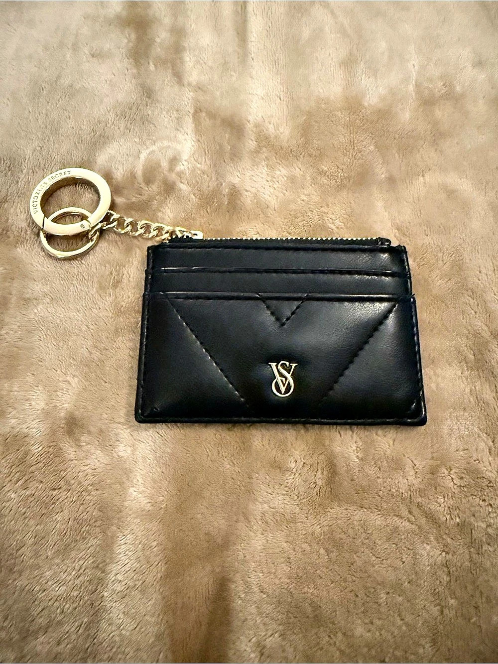 Victoria's Secret Black Classic Card Case Keychain